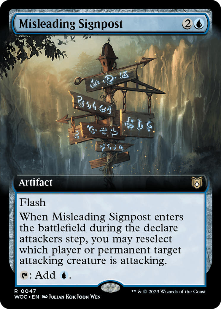 Misleading Signpost (Extended Art) [Wilds of Eldraine Commander] | Card Merchant Takapuna