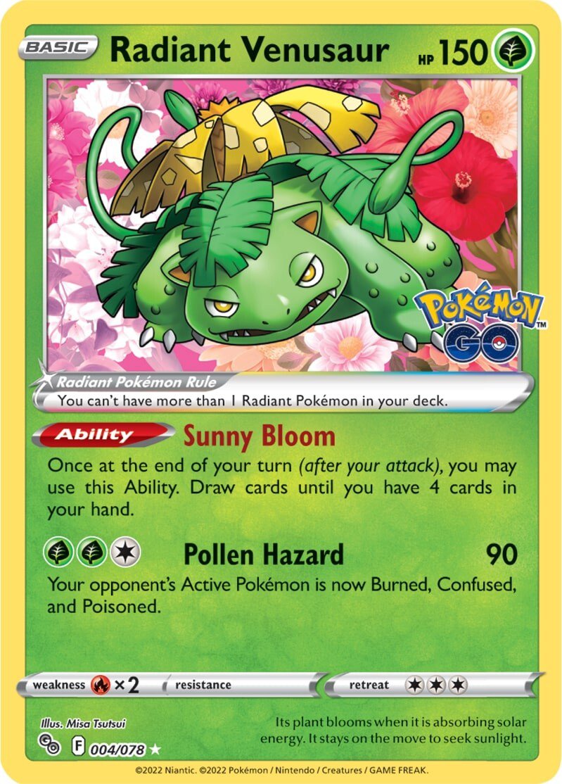 Radiant Venusaur (004/078) [Pokémon GO] | Card Merchant Takapuna