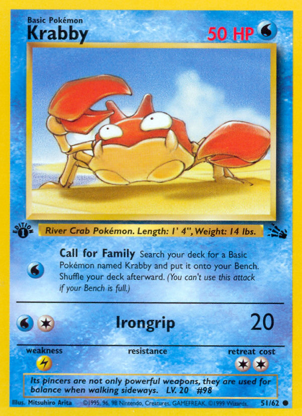 Krabby (51/62) [Fossil 1st Edition] | Card Merchant Takapuna