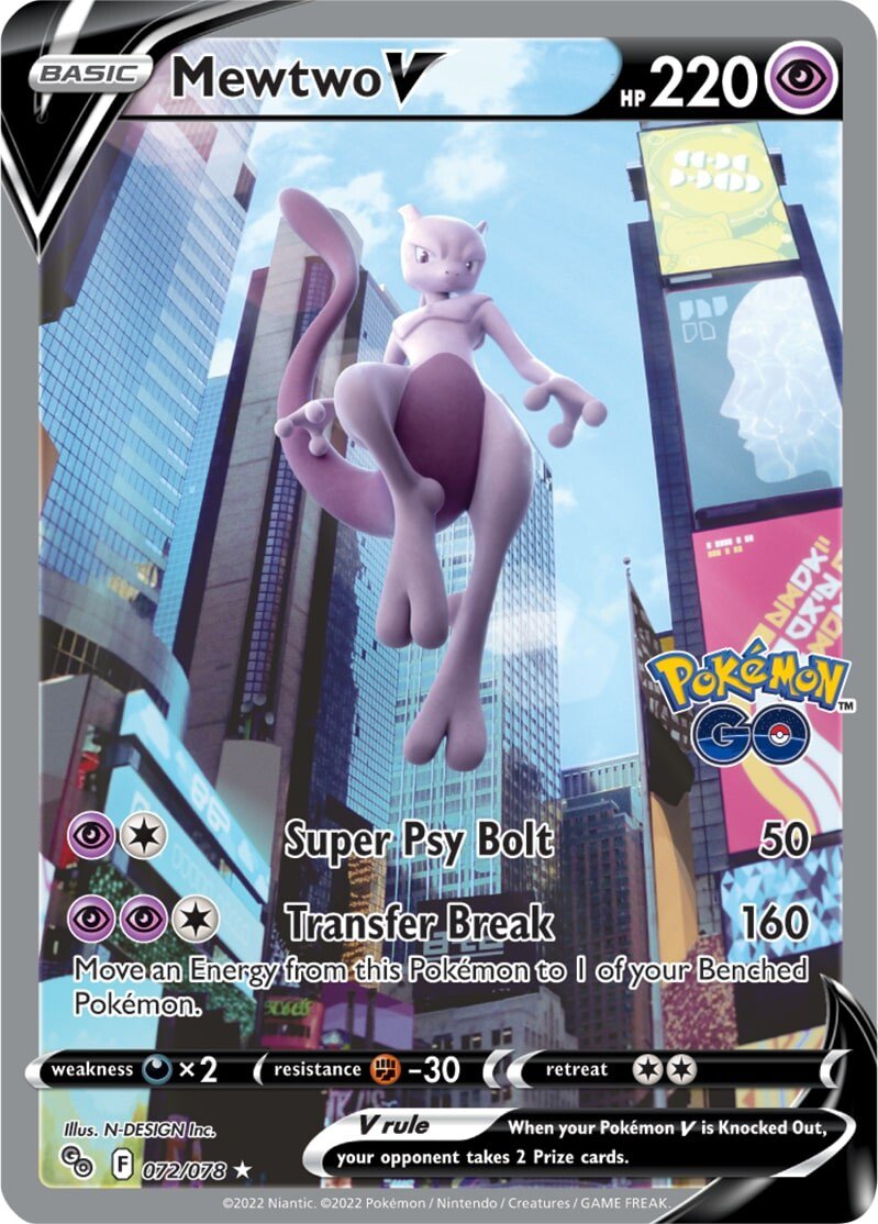 Mewtwo V (072/078) [Pokémon GO] | Card Merchant Takapuna