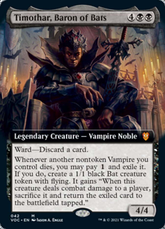 Timothar, Baron of Bats (Extended Art) [Innistrad: Crimson Vow Commander] | Card Merchant Takapuna