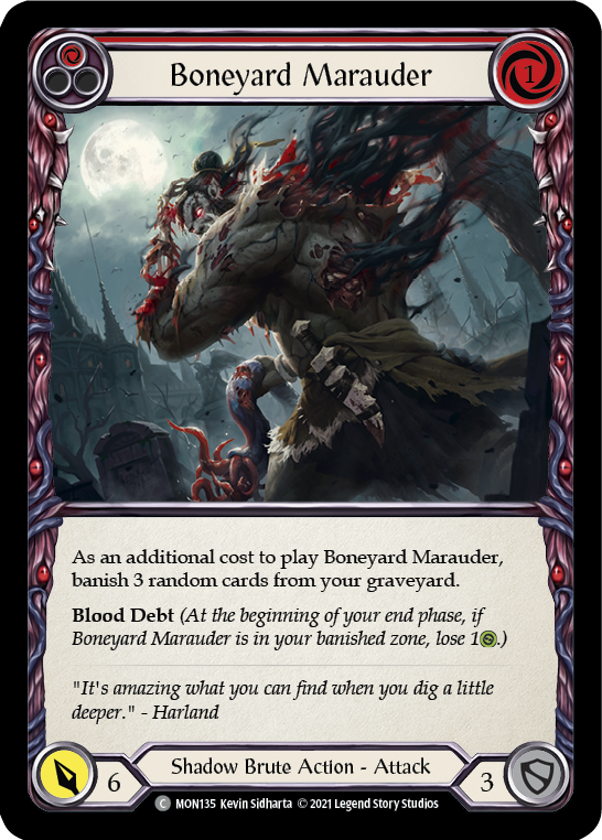 Boneyard Marauder (Red) [MON135-RF] (Monarch)  1st Edition Rainbow Foil | Card Merchant Takapuna