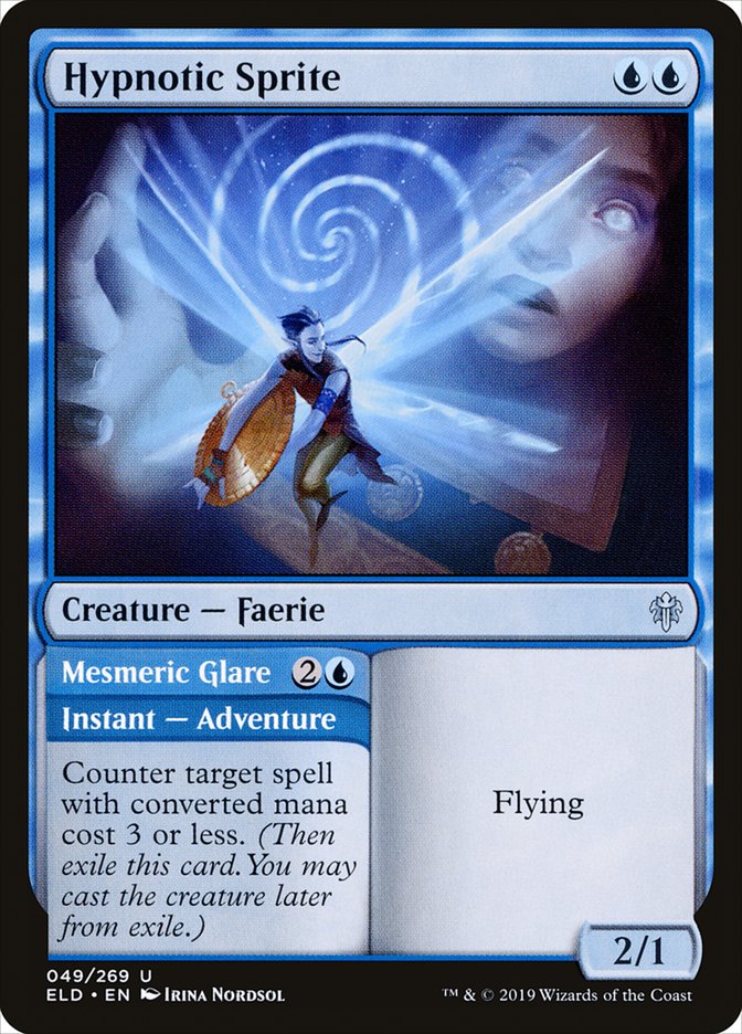 Hypnotic Sprite // Mesmeric Glare [Throne of Eldraine] | Card Merchant Takapuna