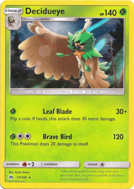 Decidueye (11/149) (Water Web Holo) [Sun & Moon: Base Set] | Card Merchant Takapuna