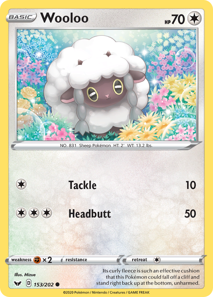 Wooloo (153/202) [Sword & Shield: Base Set] | Card Merchant Takapuna