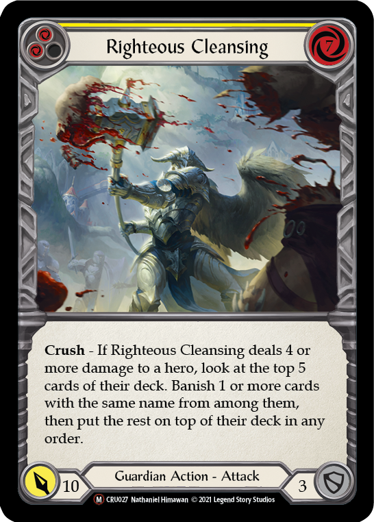 Righteous Cleansing [U-CRU027] (Crucible of War Unlimited)  Unlimited Rainbow Foil | Card Merchant Takapuna