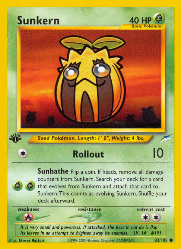 Sunkern (83/105) [Neo Destiny 1st Edition] | Card Merchant Takapuna