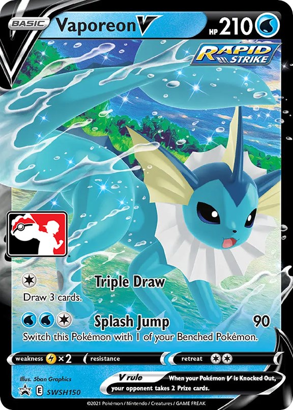 Vaporeon V (SWSH150) [Prize Pack Series One] | Card Merchant Takapuna