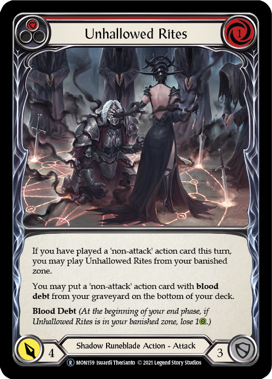 Unhallowed Rites (Red) [U-MON159-RF] (Monarch Unlimited)  Unlimited Rainbow Foil | Card Merchant Takapuna