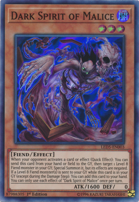 Dark Spirit of Malice [LED5-EN003] Super Rare | Card Merchant Takapuna