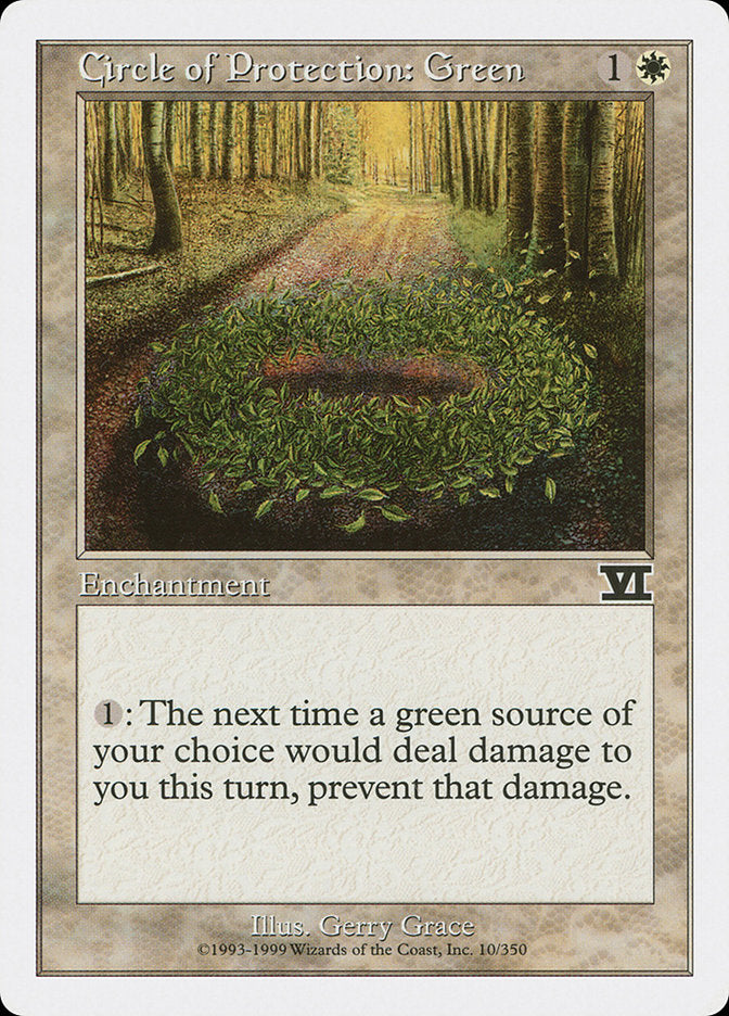 Circle of Protection: Green [Classic Sixth Edition] | Card Merchant Takapuna