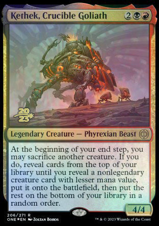 Kethek, Crucible Goliath [Phyrexia: All Will Be One Prerelease Promos] | Card Merchant Takapuna