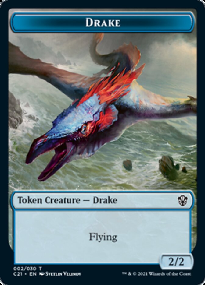 Drake // Elemental (002) Double-Sided Token [Commander 2021 Tokens] | Card Merchant Takapuna