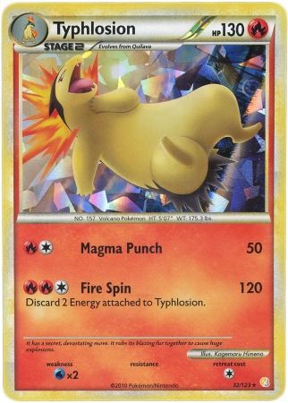 Typhlosion (32/123) (Cracked Ice Holo) [HeartGold & SoulSilver: Base Set] | Card Merchant Takapuna