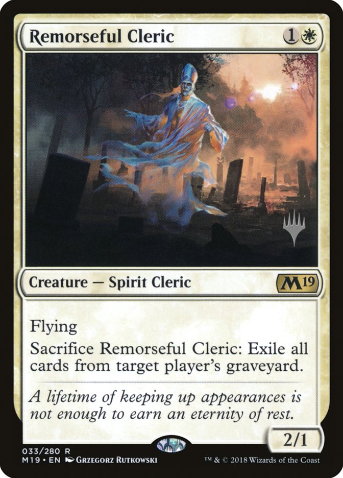 Remorseful Cleric (Promo Pack) [Core Set 2019 Promos] | Card Merchant Takapuna