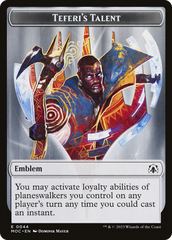 First Mate Ragavan // Teferi's Talent Emblem Double-Sided Token [March of the Machine Commander Tokens] | Card Merchant Takapuna