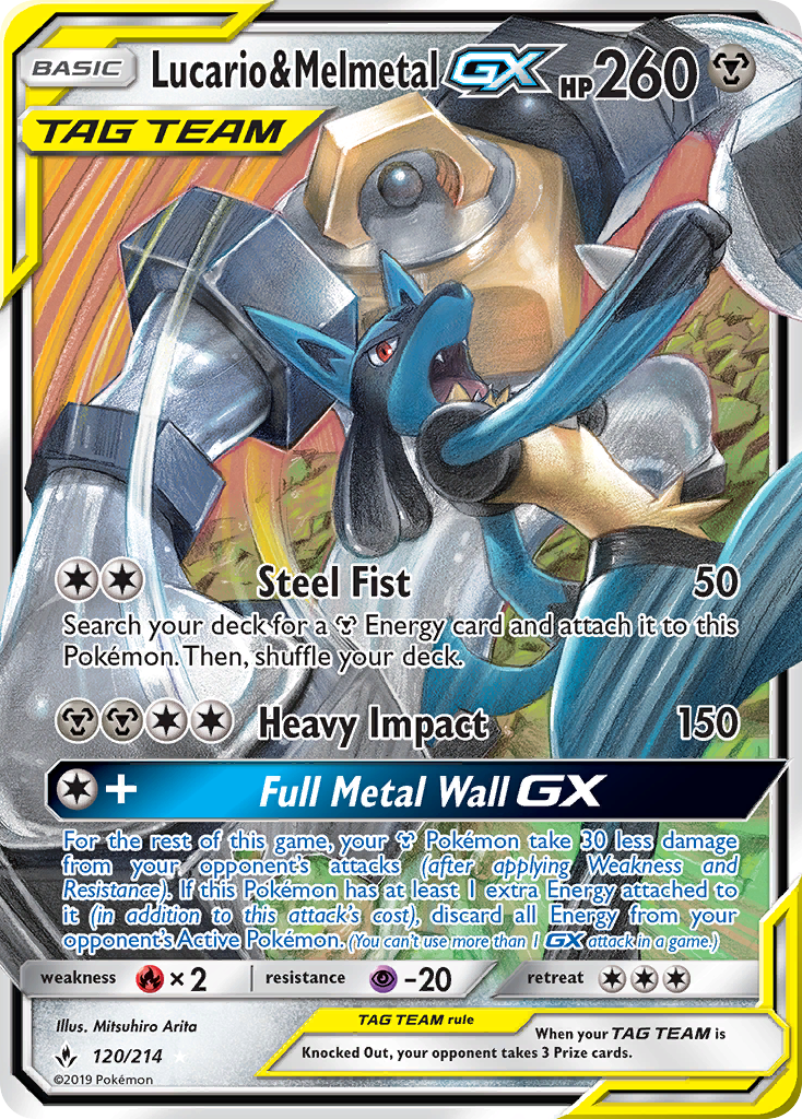 Lucario & Melmetal GX (120/214) [Sun & Moon: Unbroken Bonds] | Card Merchant Takapuna