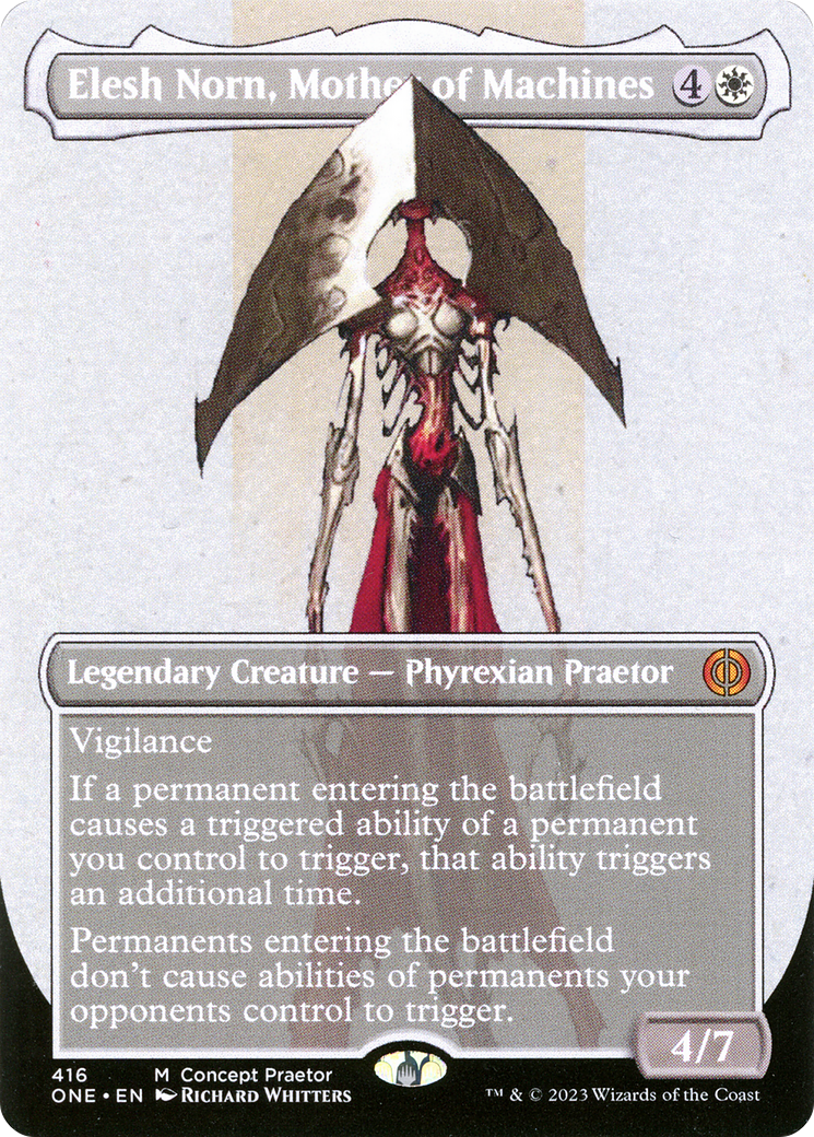 Elesh Norn, Mother of Machines (Borderless Concept Praetors) [Phyrexia: All Will Be One] | Card Merchant Takapuna