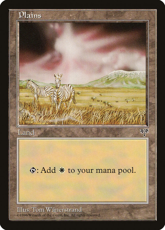 Plains (Zebras / Signature on Left) [Mirage] | Card Merchant Takapuna