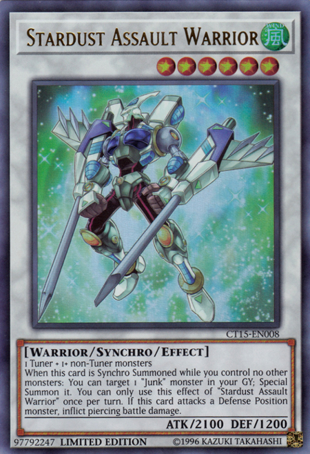 Stardust Assault Warrior [CT15-EN008] Ultra Rare | Card Merchant Takapuna