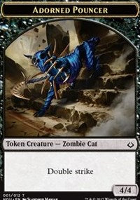 Adorned Pouncer // Warrior Double-Sided Token [Hour of Devastation Tokens] | Card Merchant Takapuna