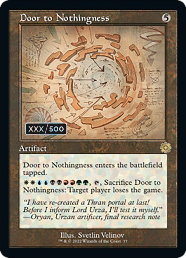 Door to Nothingness (Retro Schematic) (Serialized) [The Brothers' War Retro Artifacts] | Card Merchant Takapuna