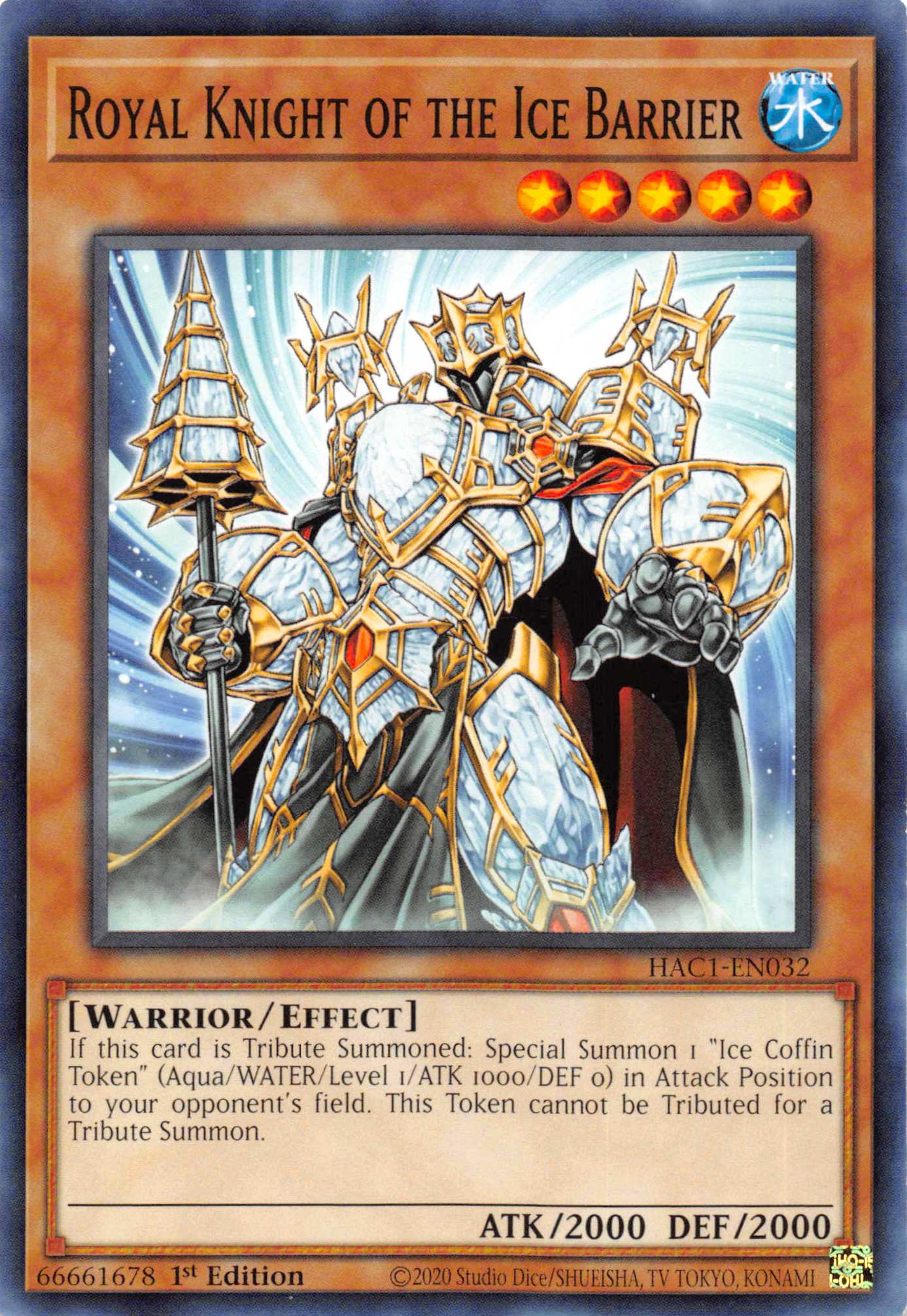 Royal Knight of the Ice Barrier [HAC1-EN032] Common | Card Merchant Takapuna