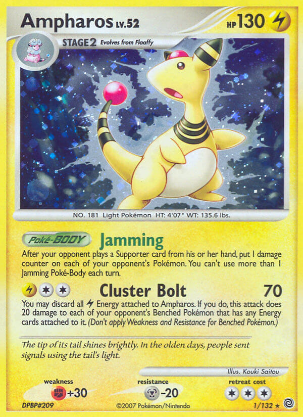 Ampharos (1/132) (Theme Deck Exclusive) [Diamond & Pearl: Secret Wonders] | Card Merchant Takapuna