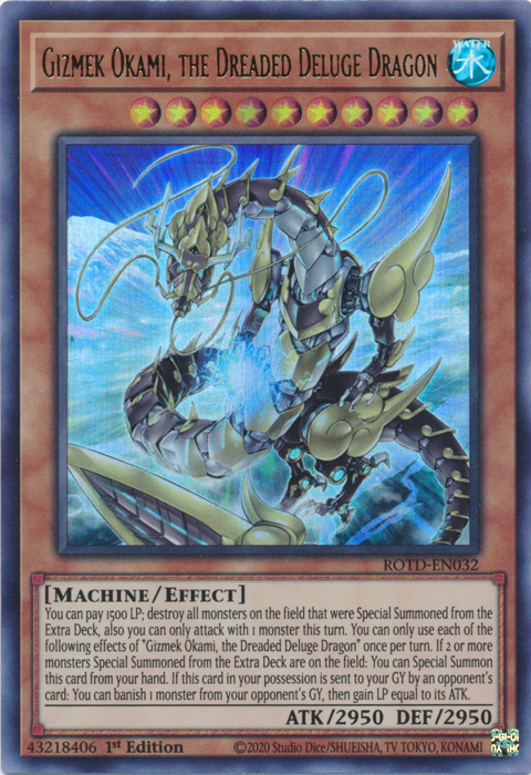 Gizmek Okami, the Dreaded Deluge Dragon [ROTD-EN032] Ultra Rare | Card Merchant Takapuna