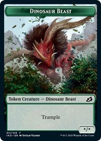 Dinosaur Beast // Human Soldier (003) Double-Sided Token [Ikoria: Lair of Behemoths Tokens] | Card Merchant Takapuna