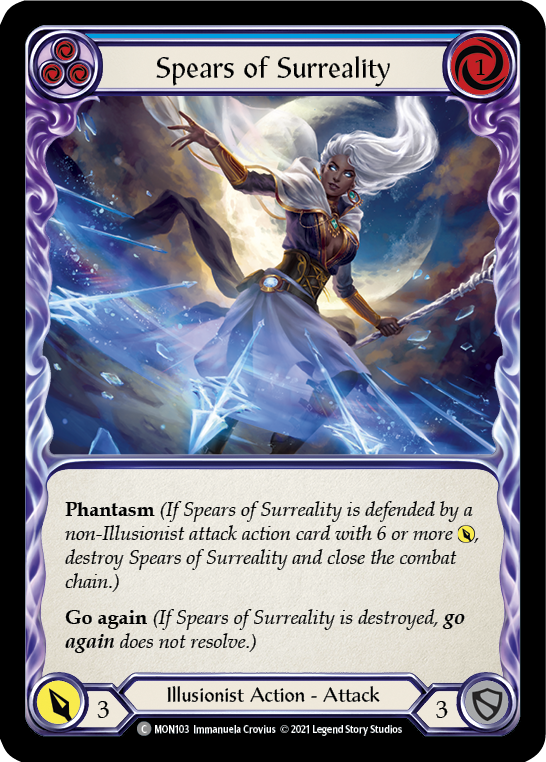 Spears of Surreality (Blue) [MON103-RF] (Monarch)  1st Edition Rainbow Foil | Card Merchant Takapuna