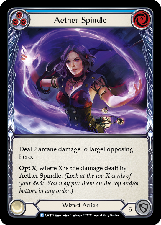 Aether Spindle (Blue) [U-ARC128] (Arcane Rising Unlimited)  Unlimited Rainbow Foil | Card Merchant Takapuna