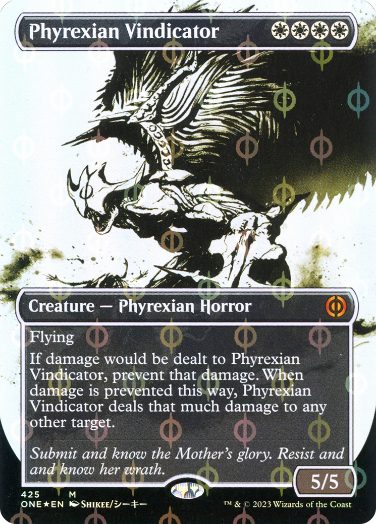 Phyrexian Vindicator (Borderless Ichor Step-and-Compleat Foil) [Phyrexia: All Will Be One] | Card Merchant Takapuna