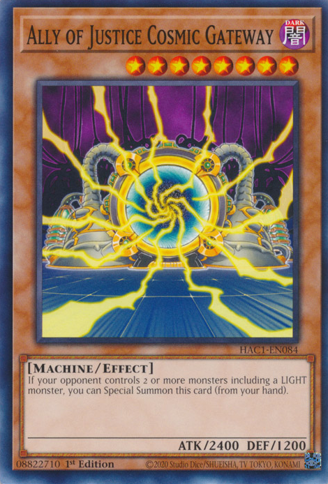 Ally of Justice Cosmic Gateway [HAC1-EN084] Common | Card Merchant Takapuna