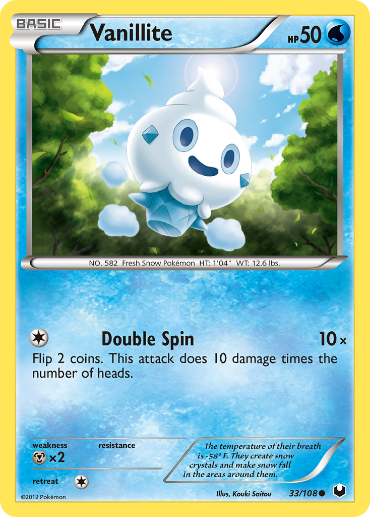 Vanillite (33/108) [Black & White: Dark Explorers] | Card Merchant Takapuna