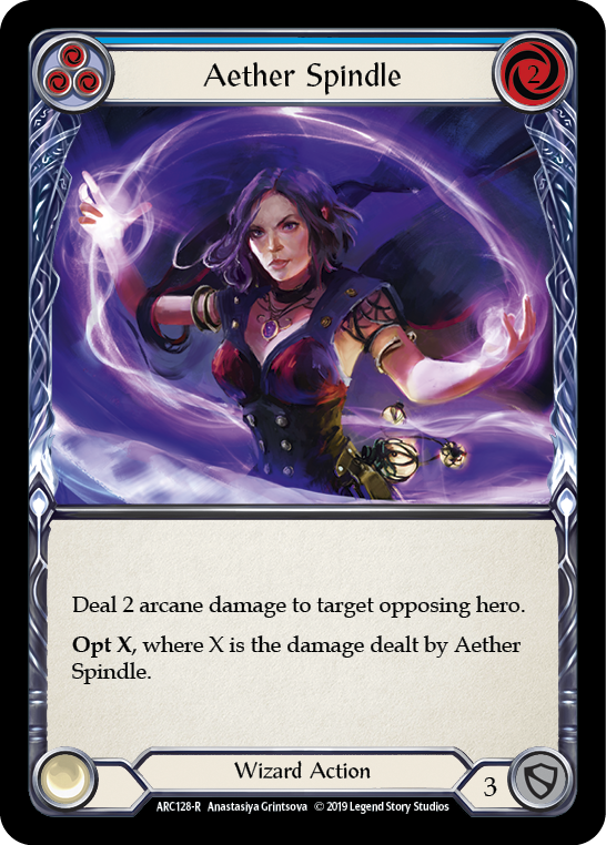 Aether Spindle (Blue) [ARC128-R] (Arcane Rising)  1st Edition Rainbow Foil | Card Merchant Takapuna