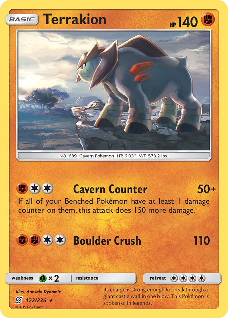 Terrakion (122/236) [Sun & Moon: Unified Minds] | Card Merchant Takapuna