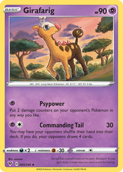 Girafarig (065/185) [Sword & Shield: Vivid Voltage] | Card Merchant Takapuna