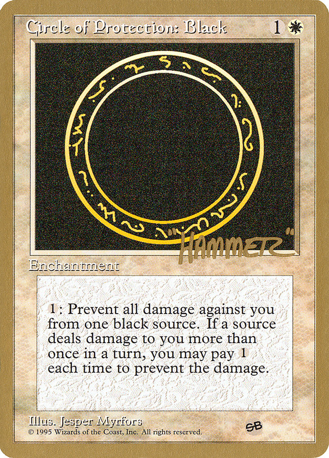 Circle of Protection: Black (Shawn "Hammer" Regnier) (SB) [Pro Tour Collector Set] | Card Merchant Takapuna