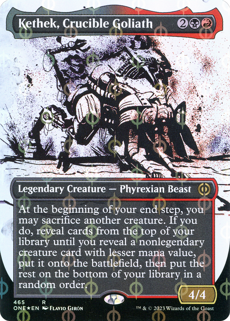 Kethek, Crucible Goliath (Borderless Ichor Step-and-Compleat Foil) [Phyrexia: All Will Be One] | Card Merchant Takapuna