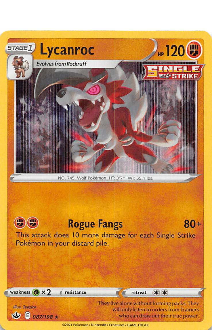 Lycanroc (087/198) [Sword & Shield: Chilling Reign] | Card Merchant Takapuna