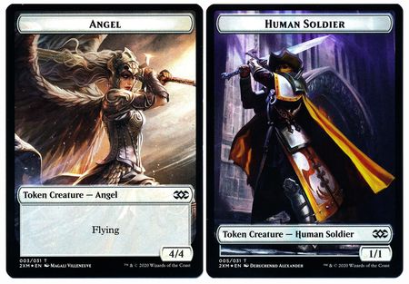 Angel // Human Soldier Double-Sided Token [Double Masters Tokens] | Card Merchant Takapuna