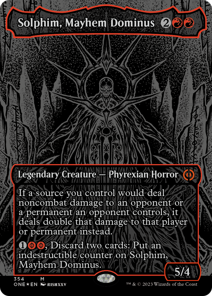 Solphim, Mayhem Dominus (Oil Slick Raised Foil) [Phyrexia: All Will Be One] | Card Merchant Takapuna