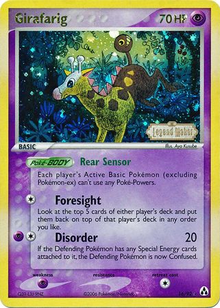 Girafarig (16/92) (Stamped) [EX: Legend Maker] | Card Merchant Takapuna