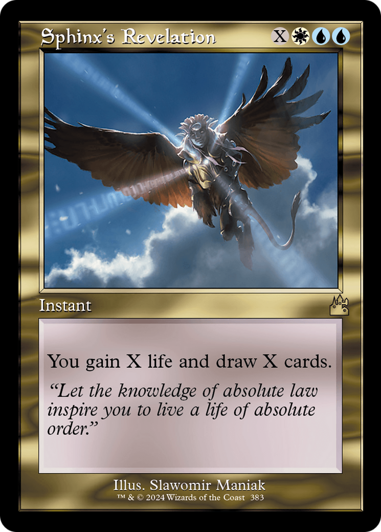 Sphinx's Revelation (Retro Frame) [Ravnica Remastered] | Card Merchant Takapuna