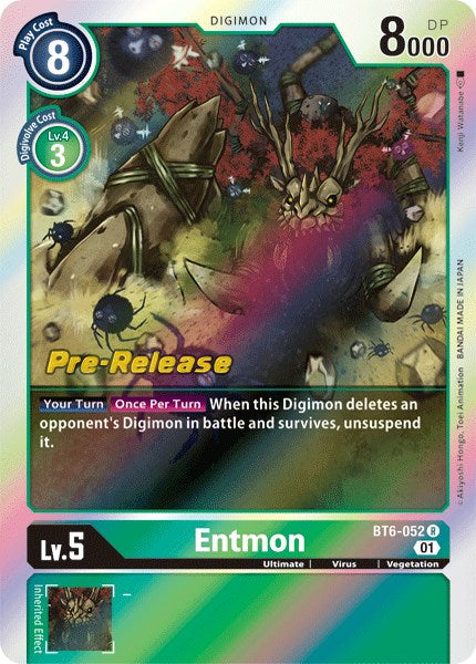 Entmon [BT6-052] [Double Diamond Pre-Release Cards] | Card Merchant Takapuna