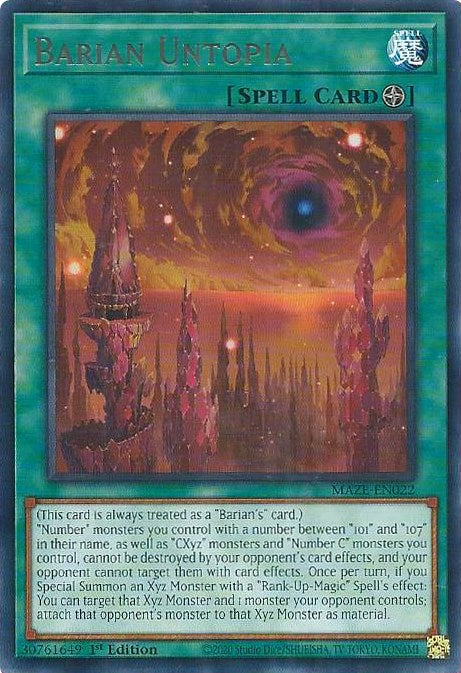 Barian Untopia [MAZE-EN022] Rare | Card Merchant Takapuna