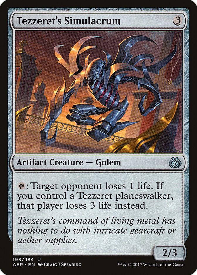 Tezzeret's Simulacrum [Aether Revolt] | Card Merchant Takapuna