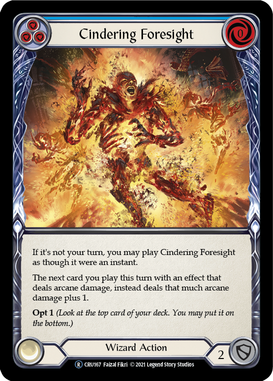 Cindering Foresight (Blue) [U-CRU167] (Crucible of War Unlimited)  Unlimited Normal | Card Merchant Takapuna