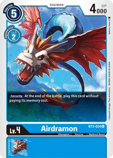 Airdramon [BT3-024] [Release Special Booster Ver.1.5] | Card Merchant Takapuna